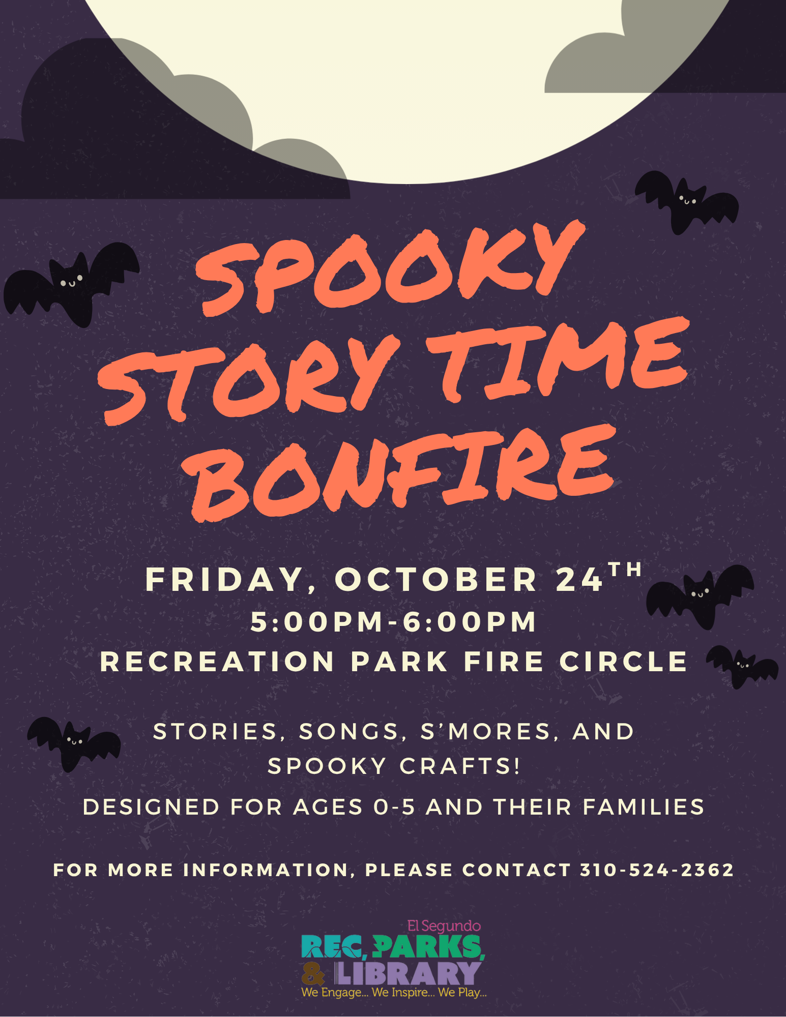 Spooky Story Time Bonfire Flyer 2025