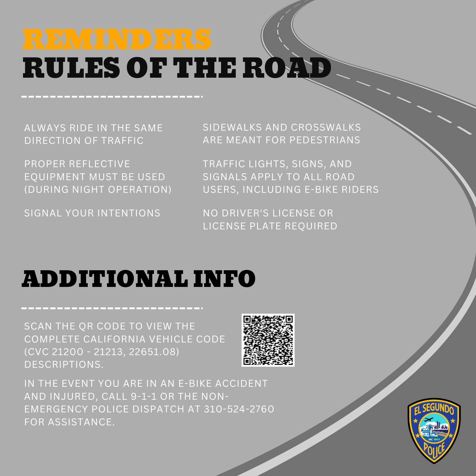 E-BIKE REMINDERS  (Square Cards)