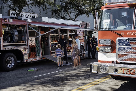 Emergency Preparedness Day with Firefighter and Truck